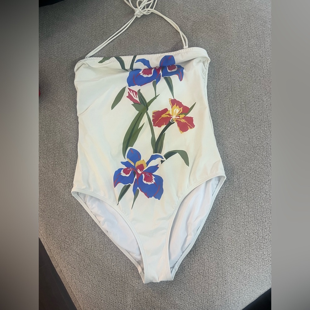Tory Burch, one piece Floral Strapless Swimsuit read notes - Picture 12 of 16